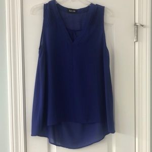 Sleeveless sheer periwinkle/purple blouse